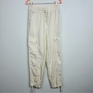 Athleta Cream Cargo Track Pants Size Small